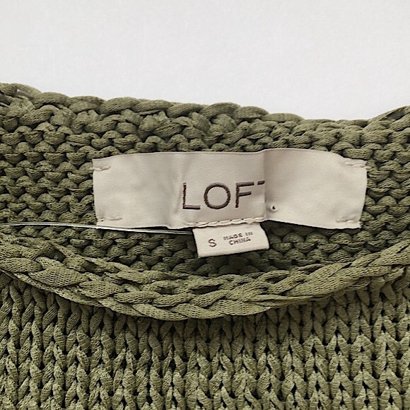 NWOT Damaged Loft Square Neck Sweater Knit Tank Top In Olive Green Size Small - Picture 2 of 13